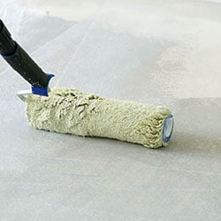 non-slip floor with pumice grit in paint